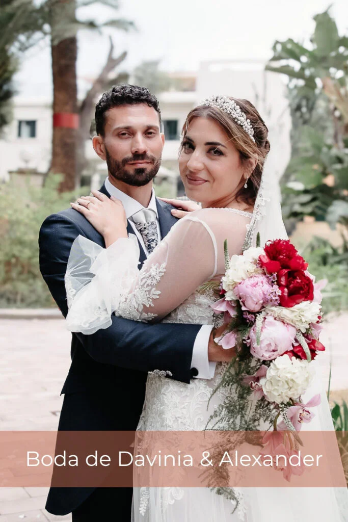 Novios el día de su boda en Santa Brígida, Gran Canaria